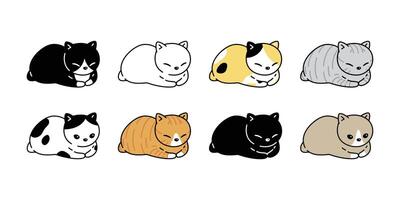 chat vecteur chaton calicot icône logo symbole animal de compagnie animal dessin animé personnage illustration griffonnage conception