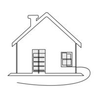 une ligne continu moderne maison architectural dessin et famille Accueil contour minimaliste une seule ligne art illustration vecteur