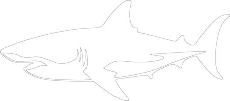 requin contour silhouette vecteur