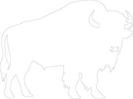 bison contour silhouette vecteur