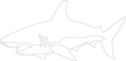 requin contour silhouette vecteur