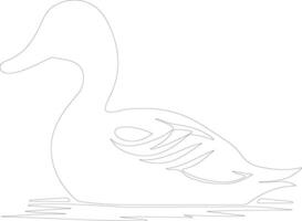 canard contour silhouette vecteur