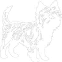 norwich terrier contour silhouette vecteur