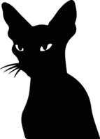 Oriental cheveux courts chat noir silhouette vecteur