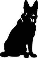 allemand berger noir silhouette vecteur