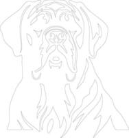 dogue de Bordeaux contour silhouette vecteur