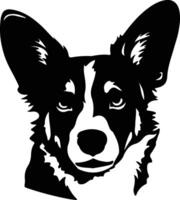 cardigan gallois corgi silhouette portrait vecteur