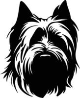 Skye terrier silhouette portrait vecteur