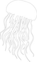 méduse contour silhouette vecteur