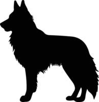 Belge chien de berger noir silhouette vecteur