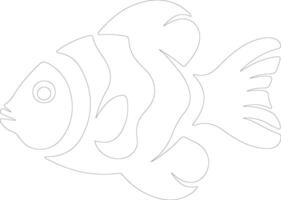 poisson clown contour silhouette vecteur