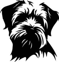 dandy Dinmont terrier silhouette portrait vecteur