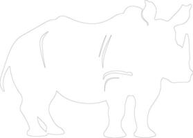 rhinocéros contour silhouette vecteur