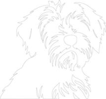 dandy Dinmont terrier contour silhouette vecteur