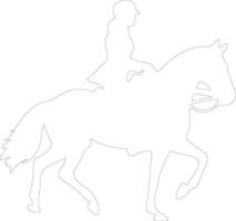 équitation contour silhouette vecteur