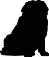 Tibétain mastiff noir silhouette vecteur