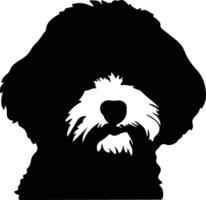 bichon frise silhouette portrait vecteur