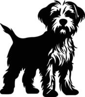 dandy Dinmont terrier noir silhouette vecteur