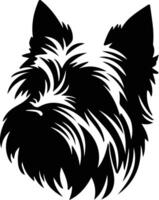 soyeux terrier silhouette portrait vecteur