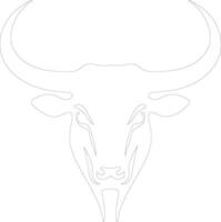 longhorn contour silhouette vecteur