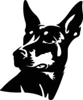 Manchester terrier silhouette portrait vecteur