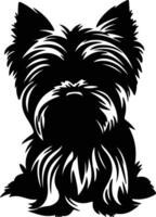 Yorkshire terrier noir silhouette vecteur