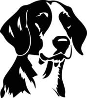 Anglais chien courant silhouette portrait vecteur