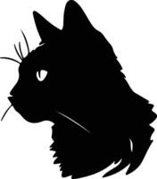 sokoké chat silhouette portrait vecteur