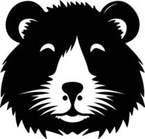 noir ours hamster silhouette portrait vecteur