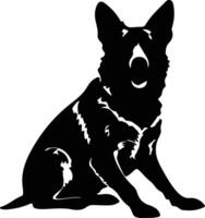australien bétail chien noir silhouette vecteur
