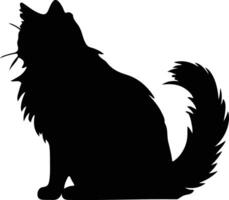 norvégien forêt chat noir silhouette vecteur