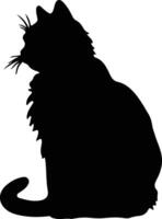 Selkirk Rex chat noir silhouette vecteur