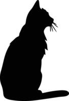 Chypre chat noir silhouette vecteur