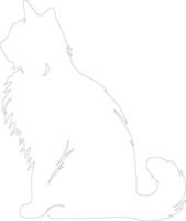 norvégien forêt chat contour silhouette vecteur