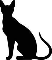 Oriental cheveux courts chat noir silhouette vecteur