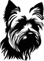 Yorkshire terrier silhouette portrait vecteur