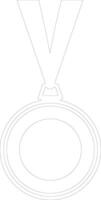 médaille icône contour silhouette vecteur