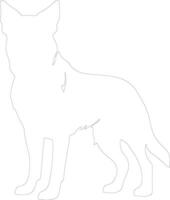 travail chien contour silhouette vecteur