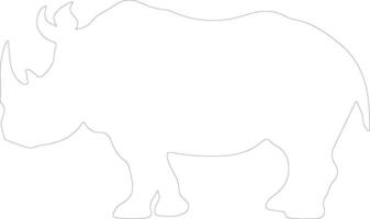 rhinocéros contour silhouette vecteur