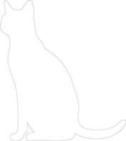russe bleu chat contour silhouette vecteur
