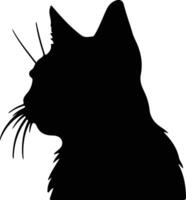 Britanique cheveux courts chat silhouette portrait vecteur
