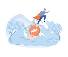 combat pour profit. dettes et crédit. lutte pour votre entreprise. affaires de dette règlement. plat vecteur moderne illustration