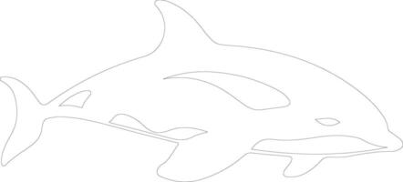 tueur baleine contour silhouette vecteur