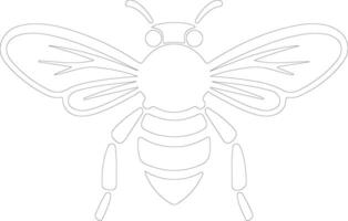 abeille contour silhouette vecteur