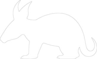 Aardvark contour silhouette vecteur