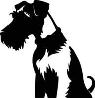 câble Renard terrier noir silhouette vecteur