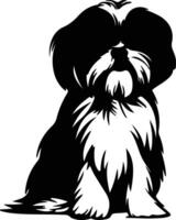 shih tzu noir silhouette vecteur