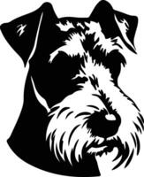 câble Renard terrier silhouette portrait vecteur