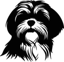 shih tzu noir silhouette vecteur