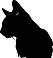 russe bleu chat silhouette portrait vecteur